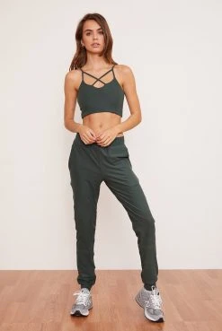 Wolven Activewear + Athleisure Recycled Joggers - Thyme