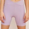 Wolven Activewear + Athleisure Recycled Midi Bike Short - Lavender