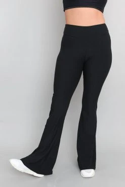 Wolven Activewear + Athleisure Recycled Bell Bottom - Onyx