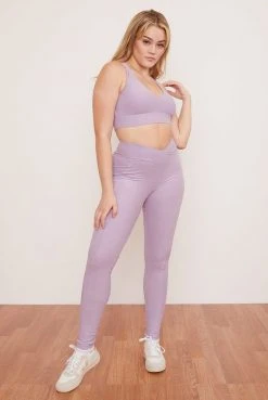 Wolven Activewear + Athleisure Recycled Racerback Bra - Lavender