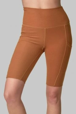 Wolven Best Sellers Recycled Bike Short With Pockets - Turmeric