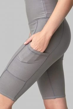 Wolven Recycled Bike Short With Pockets - Wolf Gray