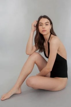 Wolven Deep-V Recycled One Piece Swimsuit - Zephyr