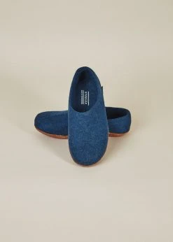 Kyrgies Women's Molded Sole High Back Wool Slippers - Navy Best Sellers