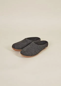 Kyrgies Best Sellers Women's Molded Sole Low Back Wool Slippers - Charcoal