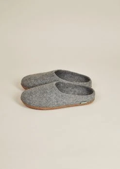 Kyrgies Best Sellers Women's Natural Sole Low Back Wool Slippers - Gray