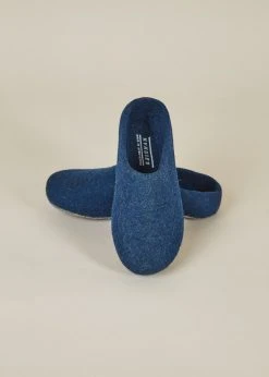 Kyrgies Women's Classic Sole Low Back Wool Slippers - Navy Best Sellers
