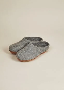 Kyrgies Women's Molded Sole Low Back Wool Slippers - Gray Best Sellers