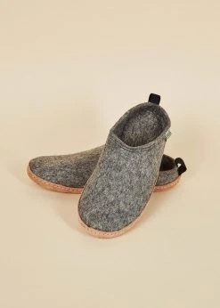 Kyrgies Women's Wool Slipper Slides - Gray Shoes