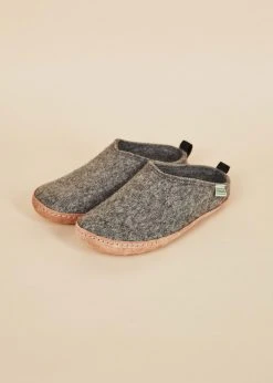 Kyrgies Women's Wool Slipper Slides - Gray Shoes