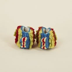 Silk Road Bazaar Wool Baby Booties - Fish