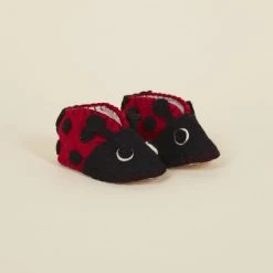 Silk Road Bazaar Wool Baby Booties - Ladybug Kids' + Baby