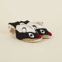 Silk Road Bazaar Wool Baby Booties - Skunk Kids' + Baby