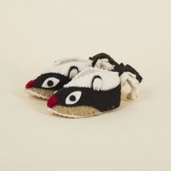 Silk Road Bazaar Wool Baby Booties - Skunk Kids' + Baby