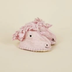 Silk Road Bazaar Wool Baby Booties - Unicorn