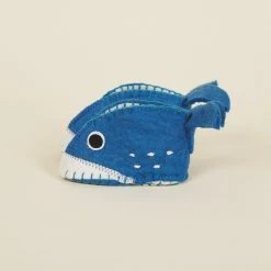 Silk Road Bazaar Wool Baby Booties - Whale