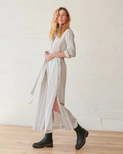 WVN Striped Shirt Maxi Dress