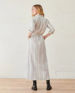 WVN Striped Shirt Maxi Dress