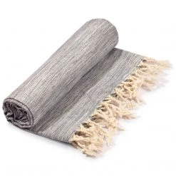 Hilana: Upcycled Cotton Yalova Upcycled Marbled Turkish Towel / Blanket - Blue