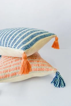 Zuahaza Home Goods Jardín Throw Pillow Cover - Indigo + Seaglass